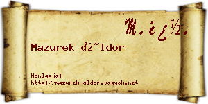 Mazurek Áldor névjegykártya